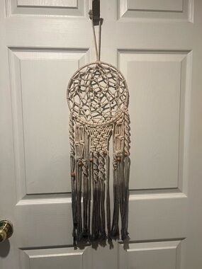 Handmade Macramé Dreamcatcher Wall Hanging - Neutral Ombre prettier in person !